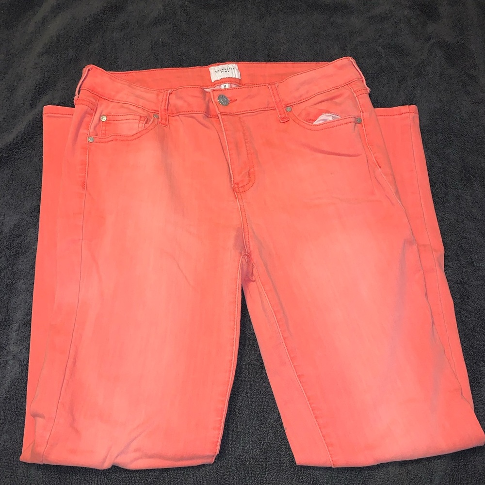 Size 13 coral colored skinny jeans. $10
